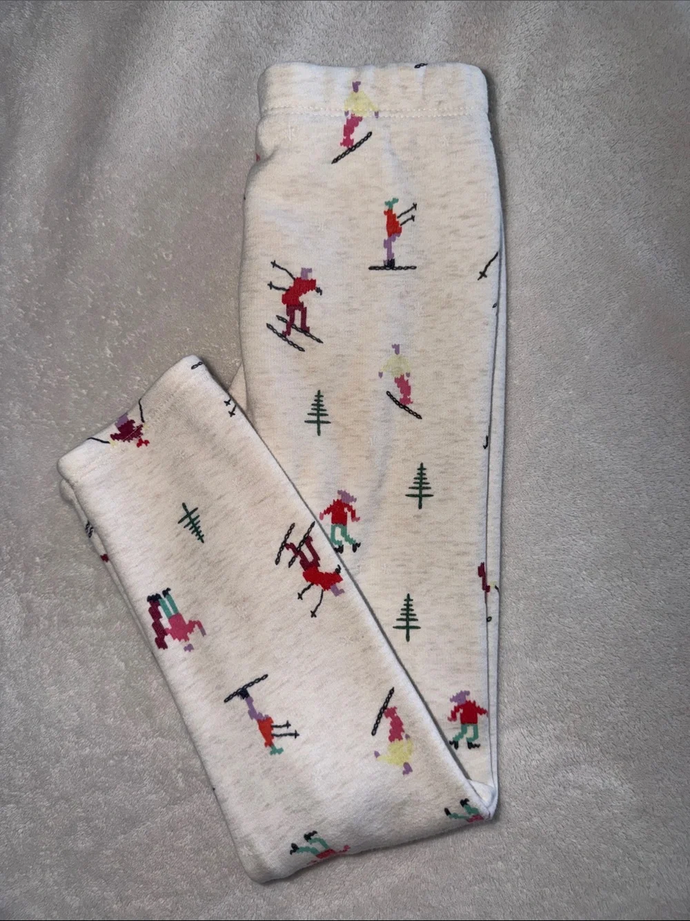 GIRLS ADORABLE GYMBOREE SKIIER FLEECE LEGGINGS SIZE S 5/6